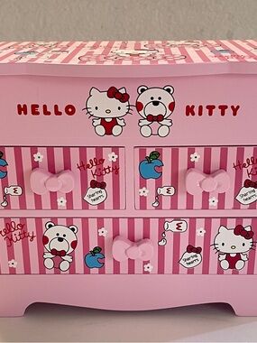Hello Kitty Pink Toy Dresser Organizer with Bow Knobs